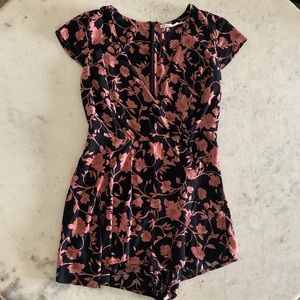 Black & pink Floral Romper